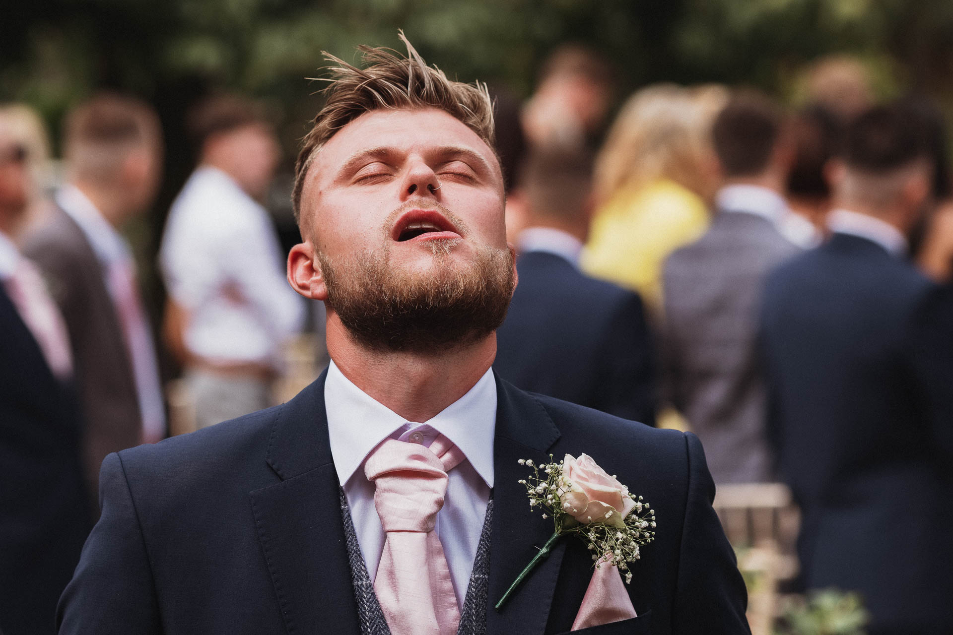 Groom pensively waiting for his bride to walk down the aisle, All Manor of Events, Henley, Heffs Photography, 