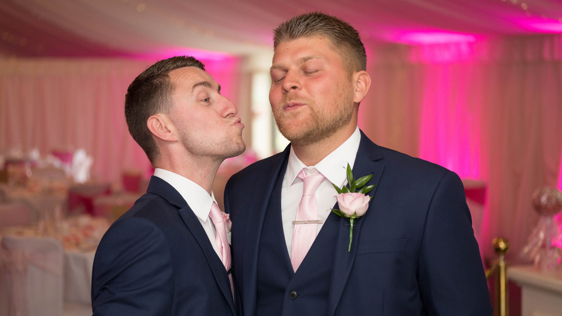 fun moments between groomsmen at All Manor of Events, Henley. Heffs Photography, Suffolk Wedding Photographer