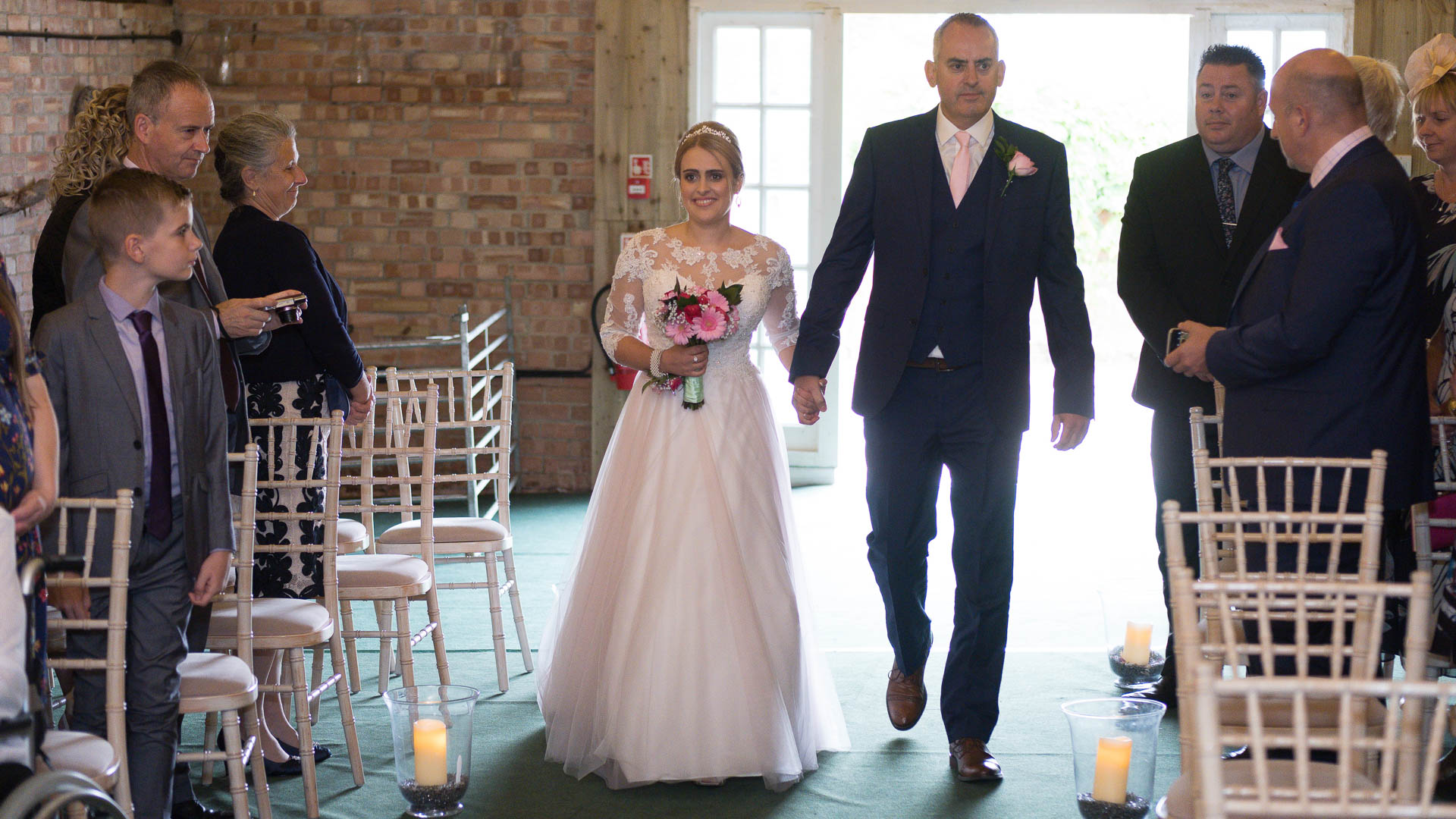 Bride and Father entering the Poplar Barn at All Manor of Events, Heffs Photography, 