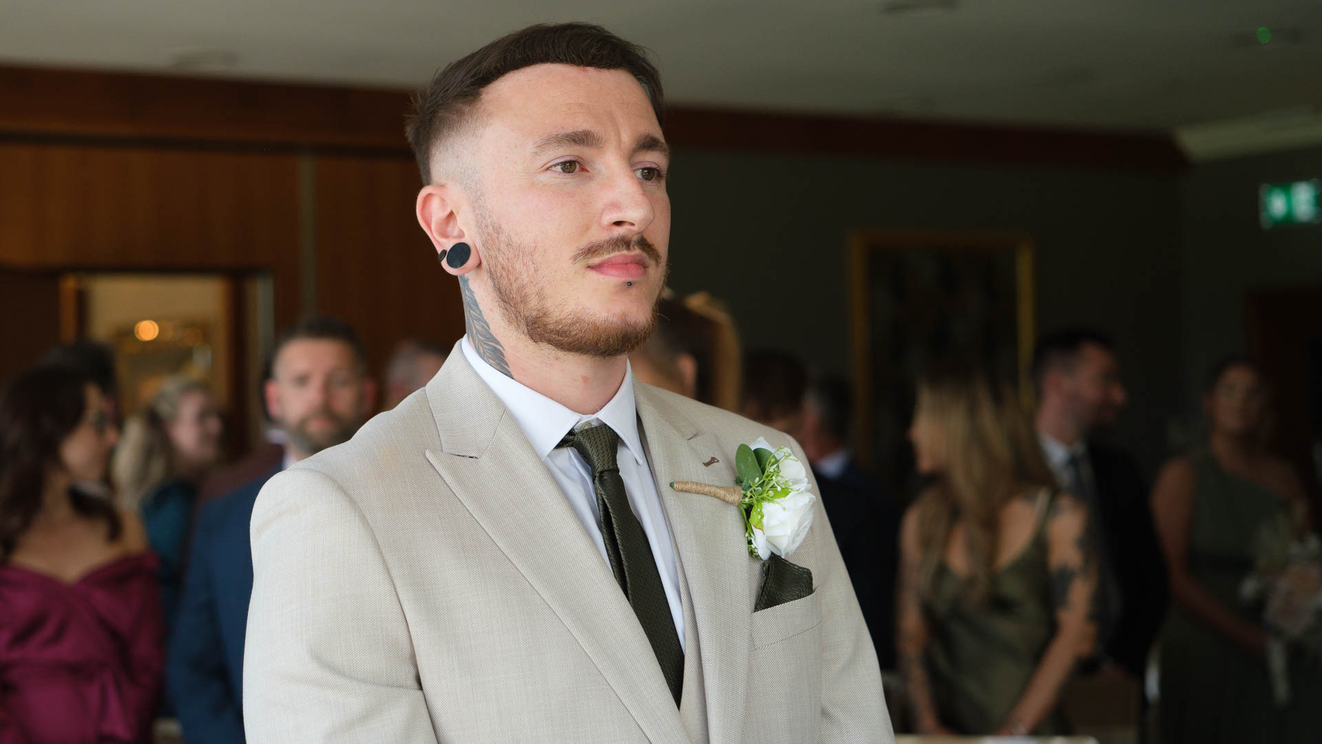 Groom waiting for bride to arrive, Hintlesham Golf Club, Heffs Photography,