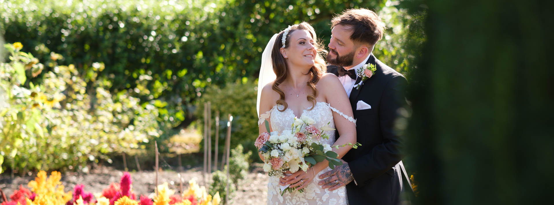 Paige and Jordan with a sunset at Manor Farm Heffs Photography