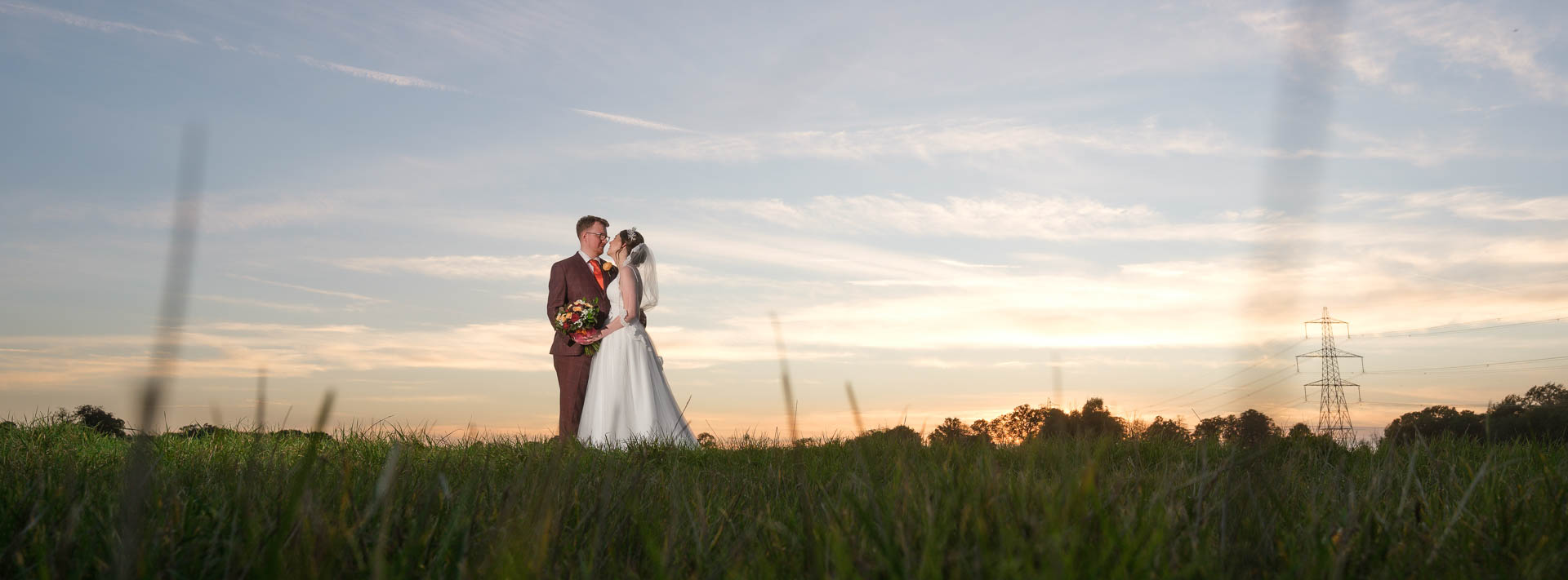 Paige and Jordan with a sunset at Manor Farm Heffs Photography